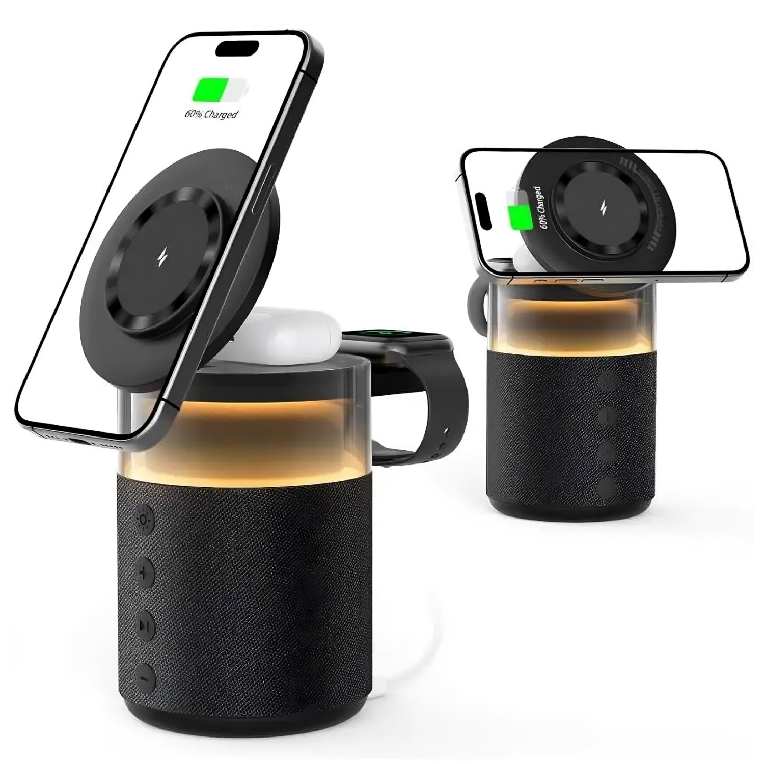 PowerHub Pro — 5-in-1 Magnetic Wireless Charging Station | Bluetooth Speaker + LED Night Light