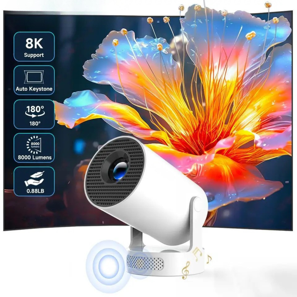 HY300 Pro Smart Projector — Native 720P + 4K Support | WiFi + Bluetooth | Home Cinema