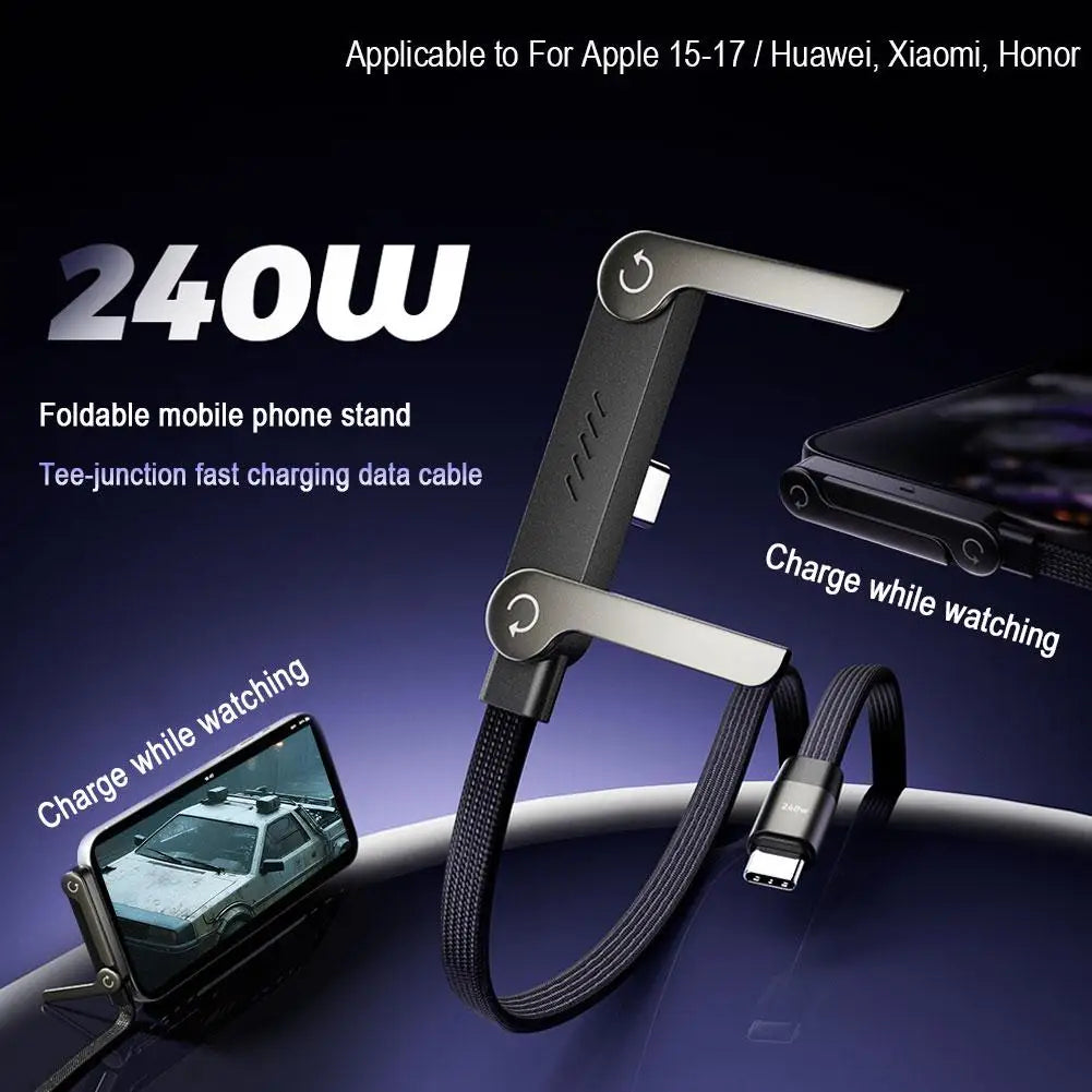 ChargeFlex Pro — 2-in-1 Fast Charging Cable with Invisible Stand | Type-C & USB-A