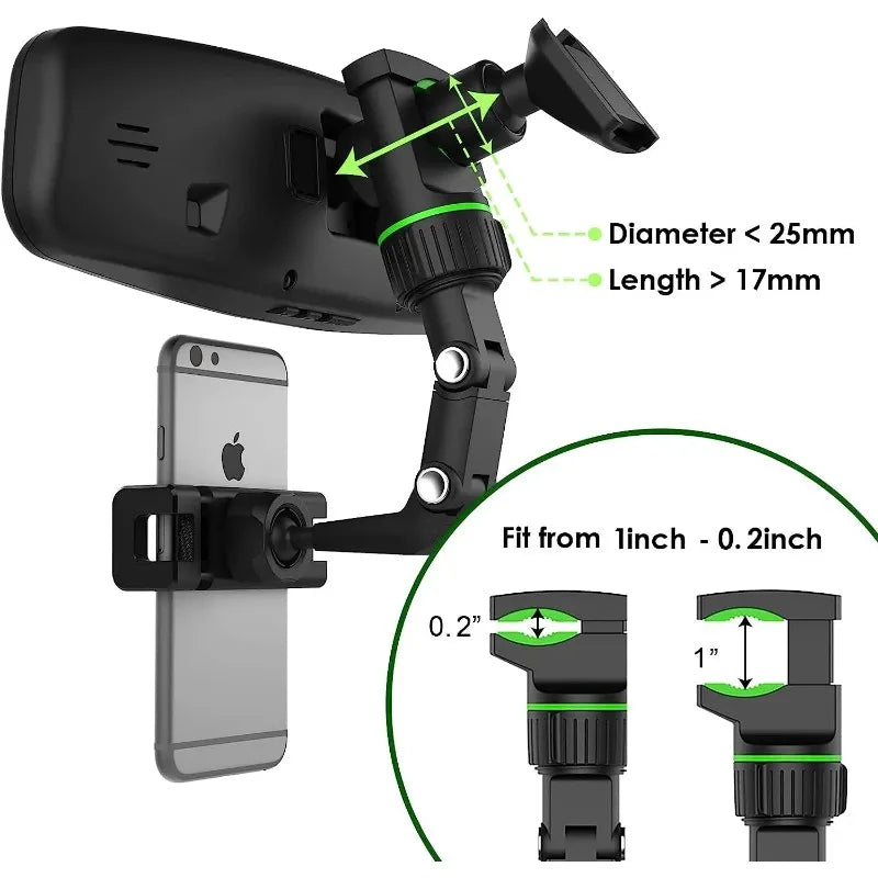 MirrorMount Pro — Multifunctional Rearview Mirror Phone Holder | Universal Car Mount | Hands-Free Navigation