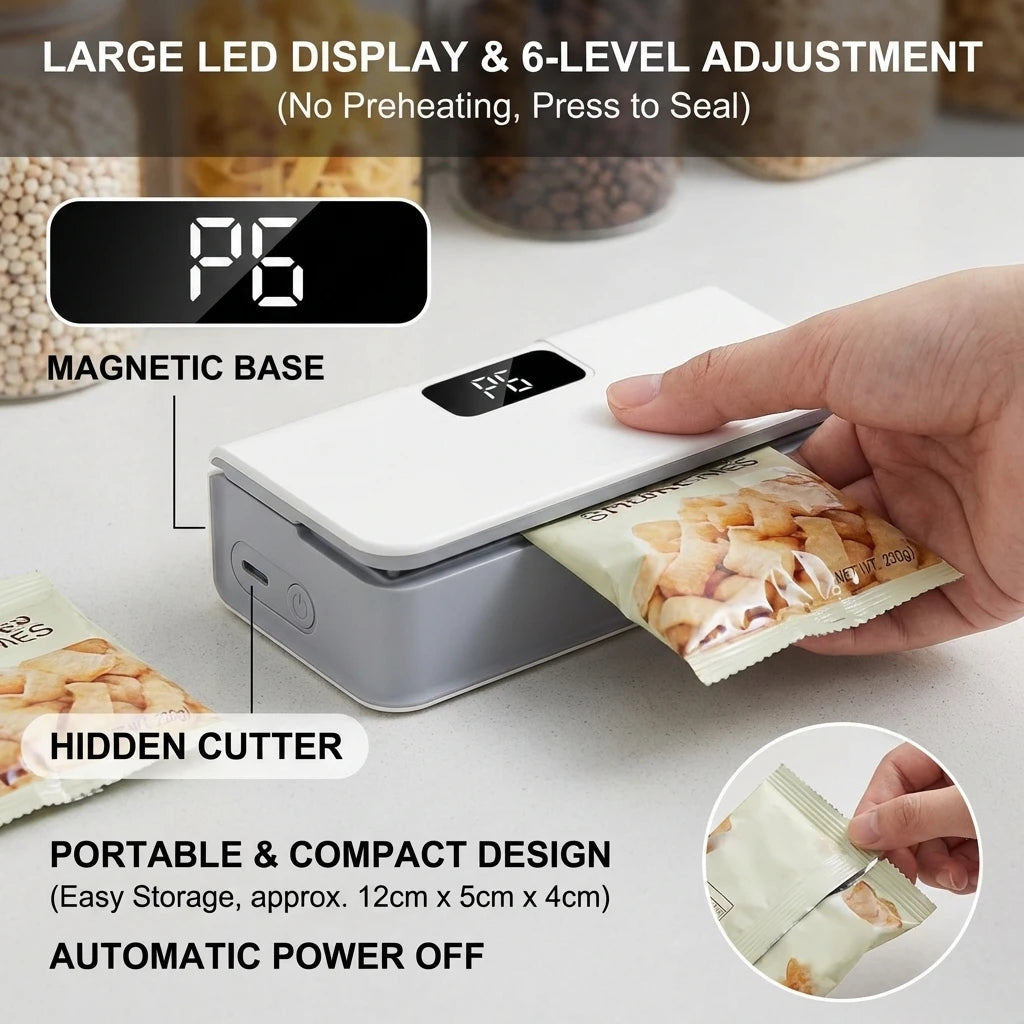FreshSeal Pro — 2-in-1 Portable Bag Sealer | Airtight Heat Seal for Food Storage