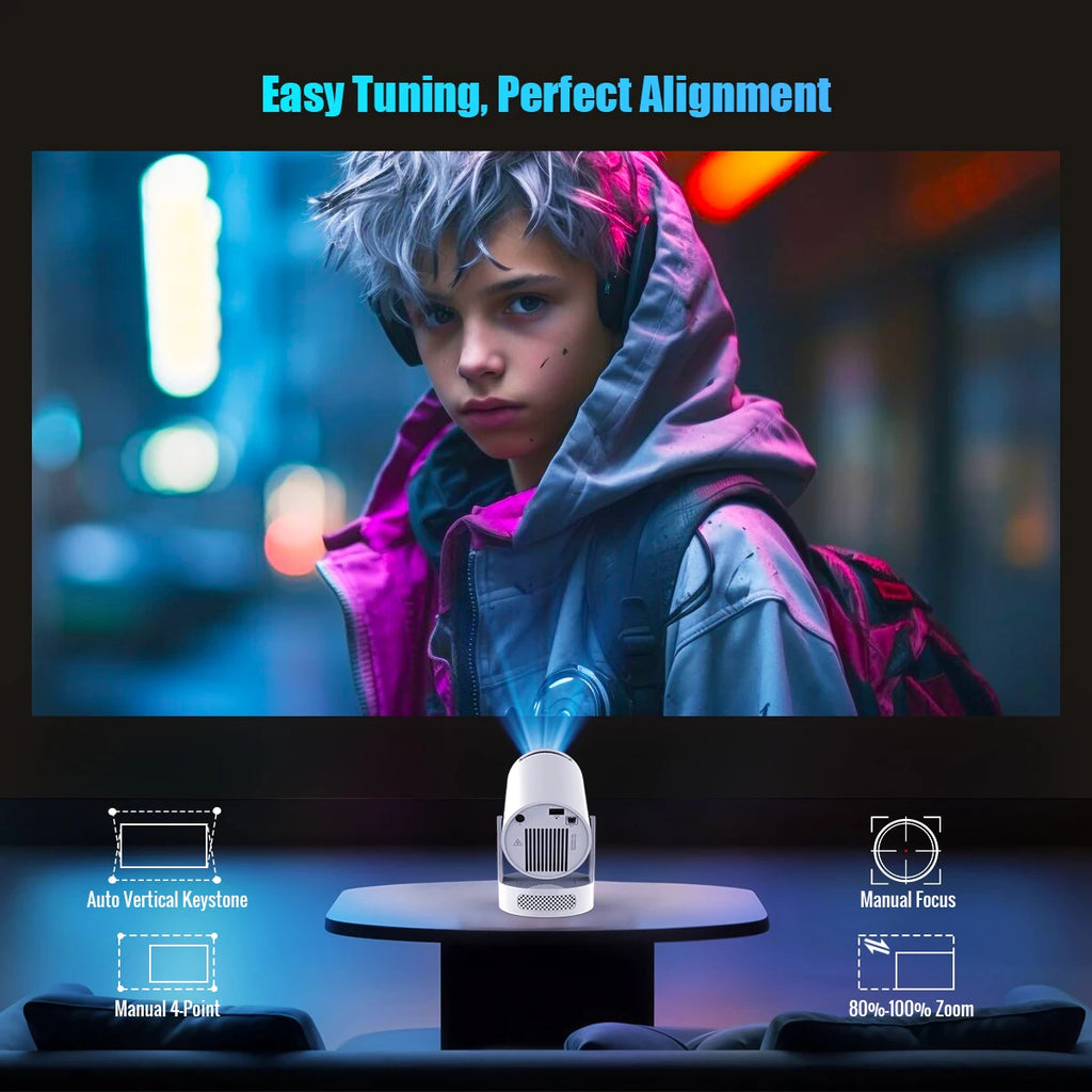 HY300 Pro Smart Projector — Native 720P + 4K Support | WiFi + Bluetooth | Home Cinema