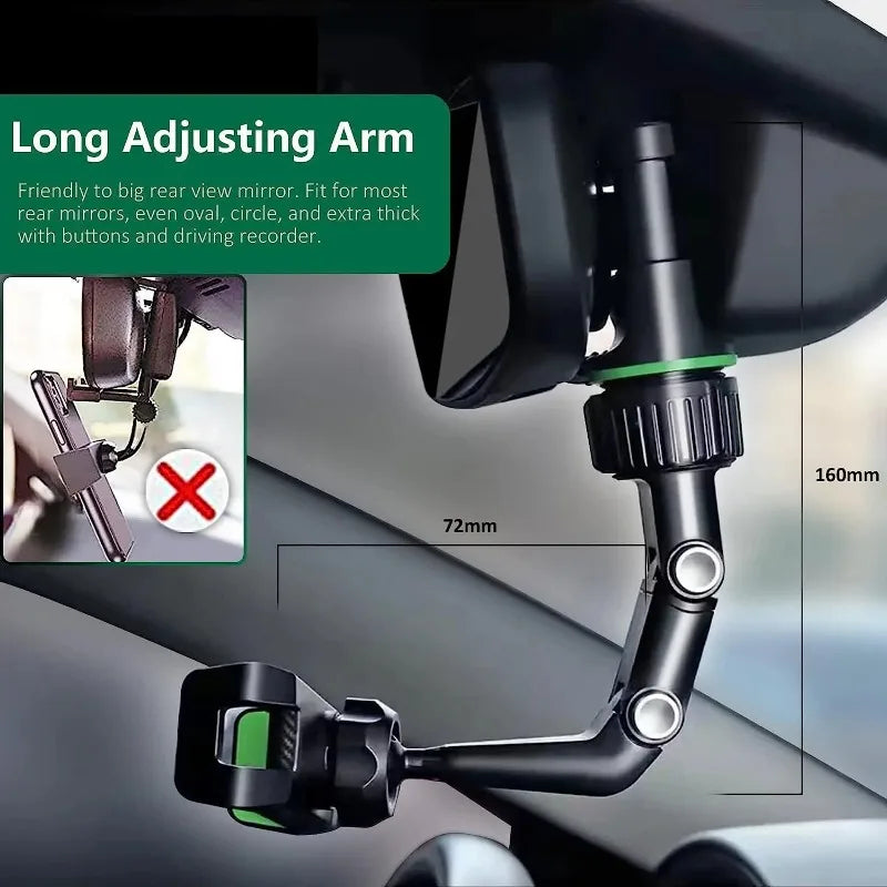MirrorMount Pro — Multifunctional Rearview Mirror Phone Holder | Universal Car Mount | Hands-Free Navigation