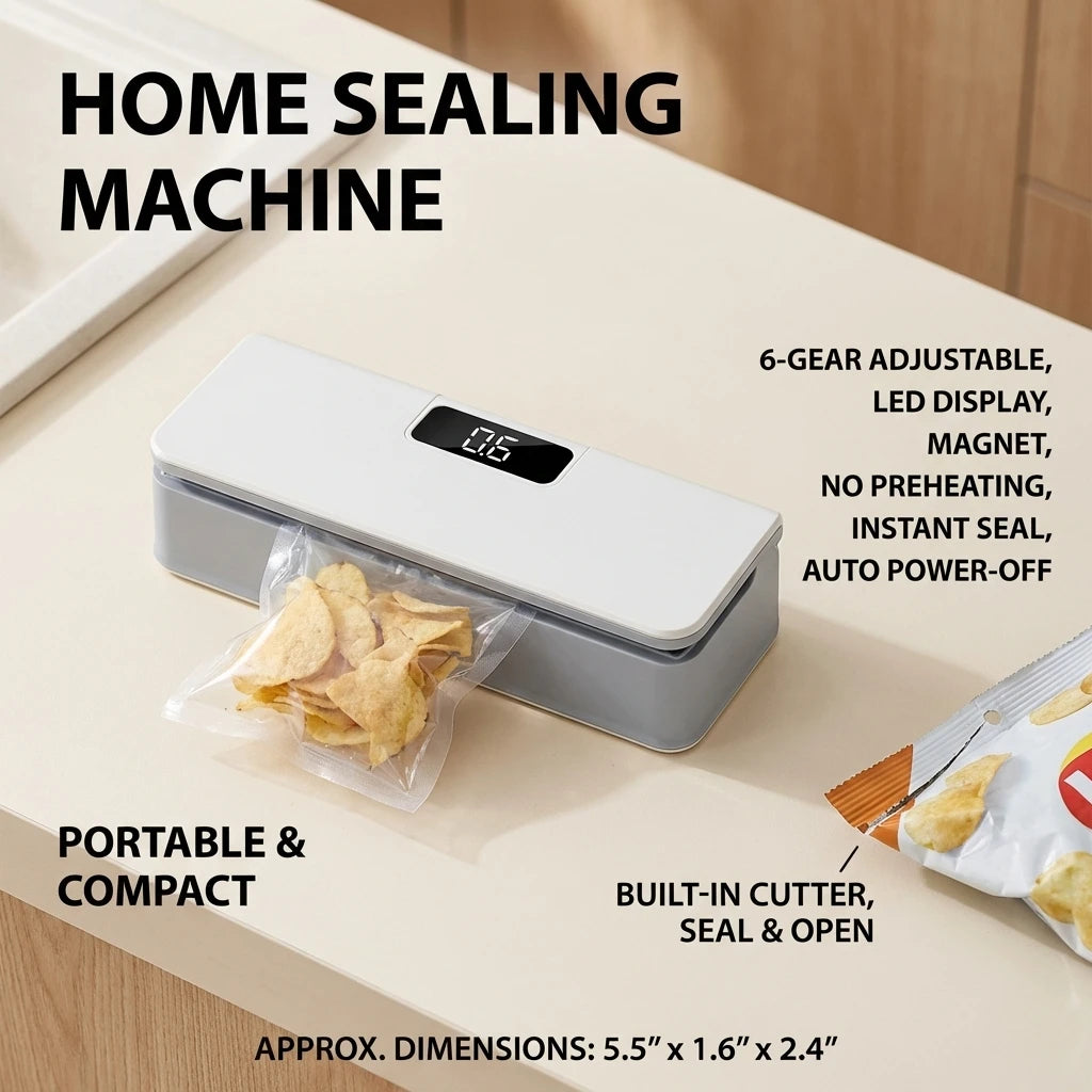 FreshSeal Pro — 2-in-1 Portable Bag Sealer | Airtight Heat Seal for Food Storage