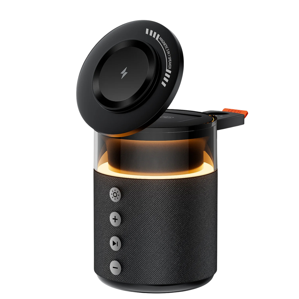 PowerHub Pro — 5-in-1 Magnetic Wireless Charging Station | Bluetooth Speaker + LED Night Light