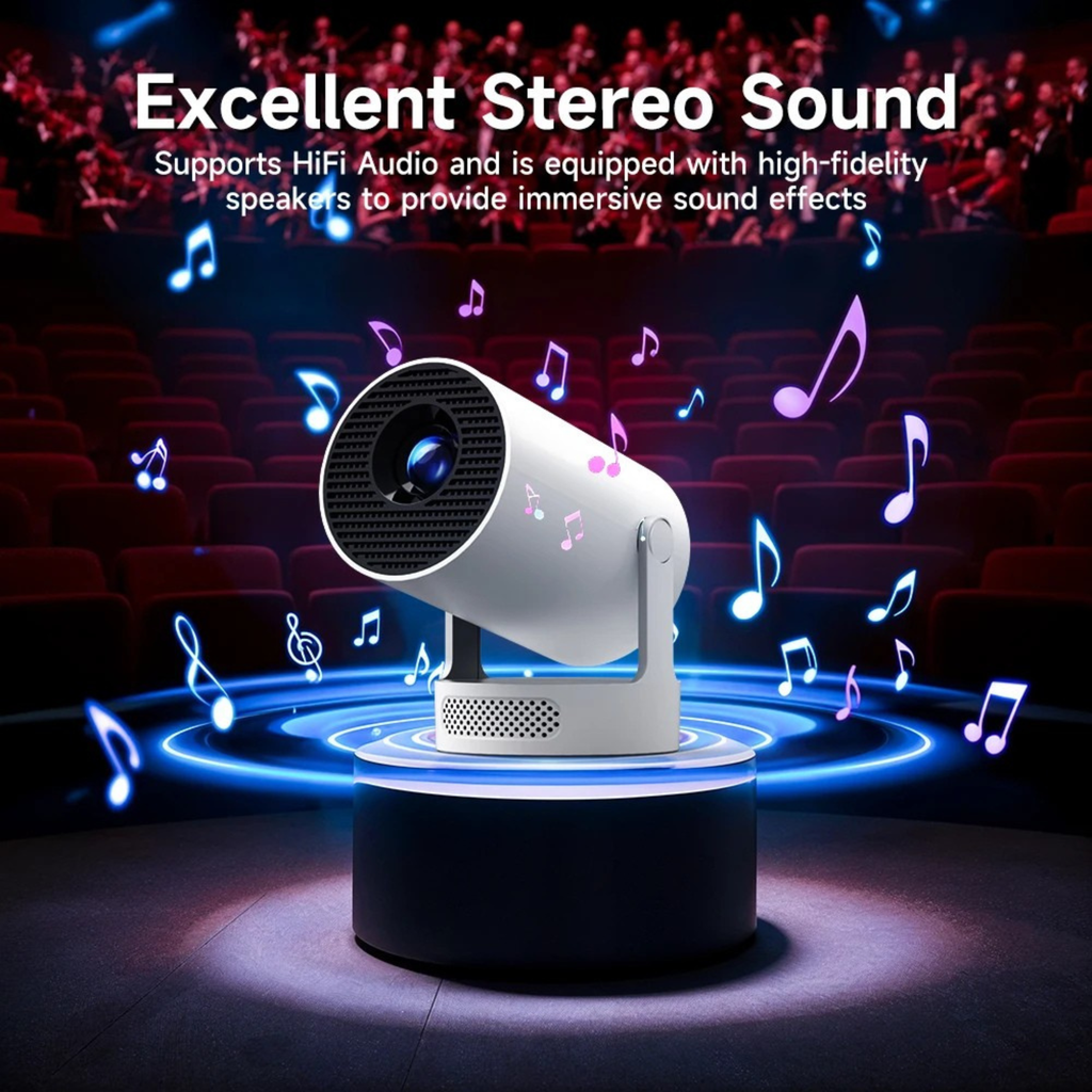 HY300 Pro Smart Projector — Native 720P + 4K Support | WiFi + Bluetooth | Home Cinema
